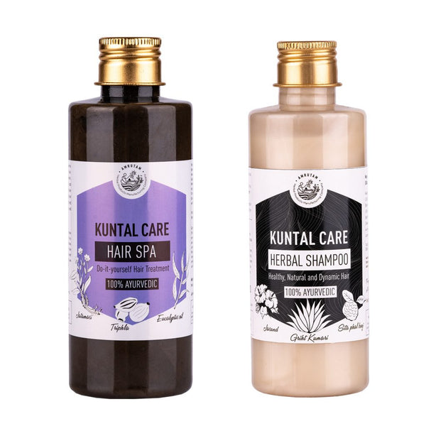 2-in-1 Hair Care Bundle: Amrutam Kuntal Care Hair Spa & Herbal Shampoo