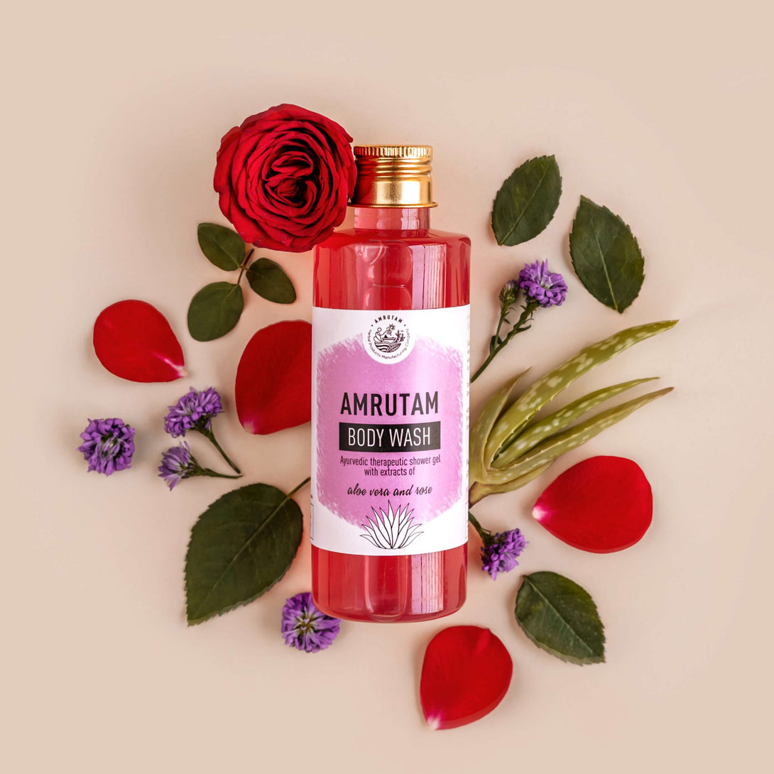 Amrutam Body Wash with Aloe Vera and Rose