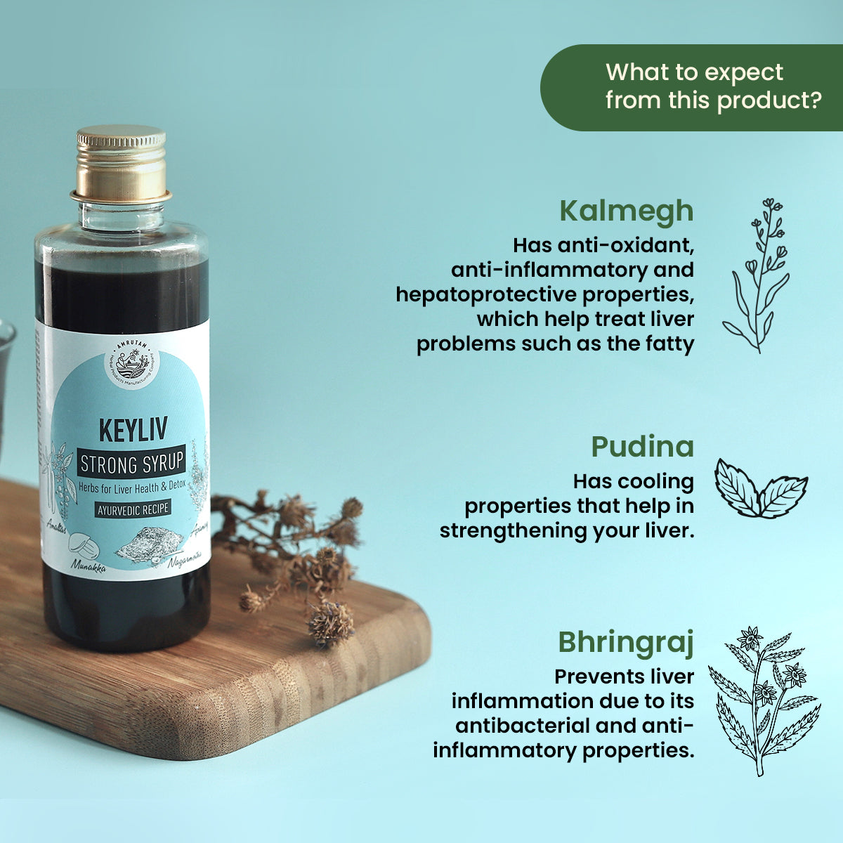 Amrutam Keyliv Strong Syrup | Ayurvedic Tonic for Liver Health