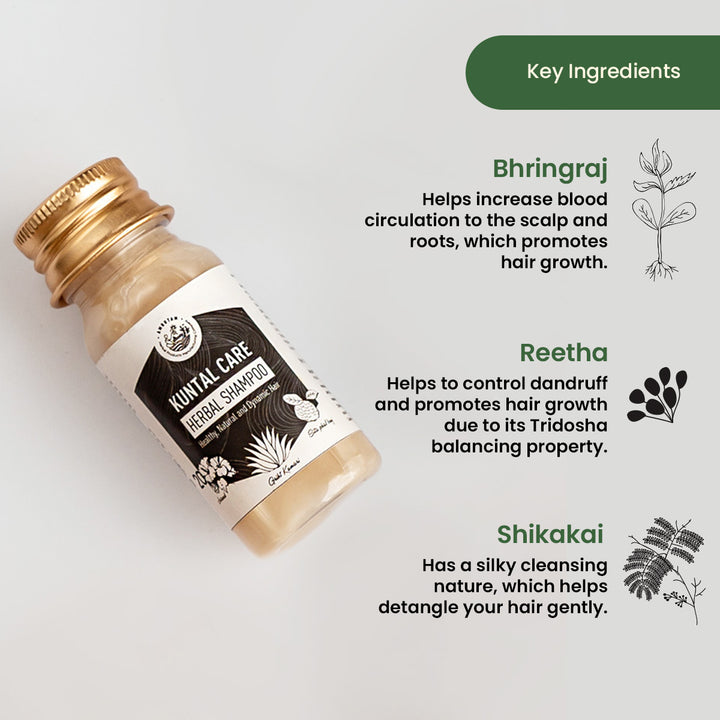 Amrutam Kuntal Care Herbal Shampoo | Healthy, Natural and Dynamic Hair | Travel Pack